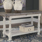 Havalance - Gray / White - Flip Top Sofa Table