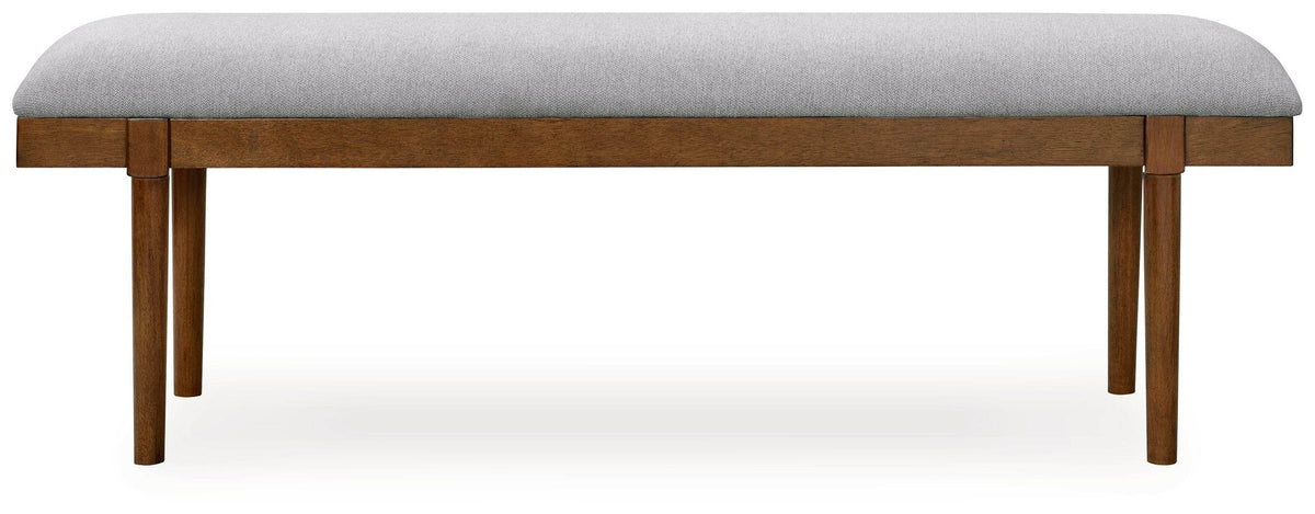 Lyncott - Gray / Brown - Large Upholstered Dining Room Bench - Forward Furniture