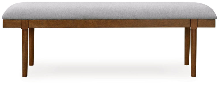 Lyncott - Gray / Brown - Large Upholstered Dining Room Bench - Forward Furniture