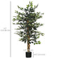 4.3FT Artificial Ficus Tree, Fake Tree with Leaves, Faux Plant in Nursery Pot for Indoor Decoration