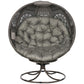 Patio Egg Chair with Swivel Base, Foldable Basket Chair with Large Seat Cushion, Cup Holder for Indoor, Outdoor, Sand