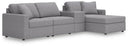 4 Pc. Sectional With Raf Corner Chaise And Storage Console