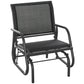 Patio Glider Outdoor Glider Chair with Breathable Mesh Seat & Backrest, Armrests and Metal Frame, Black