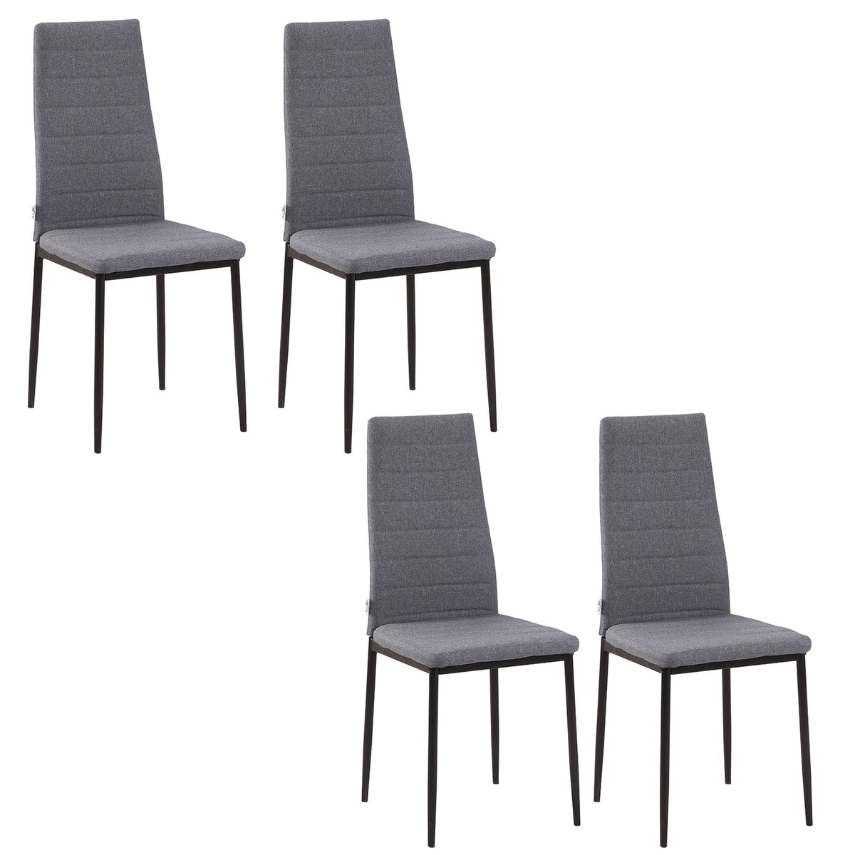 Linen Dining Chairs Set of 4 - Grey
