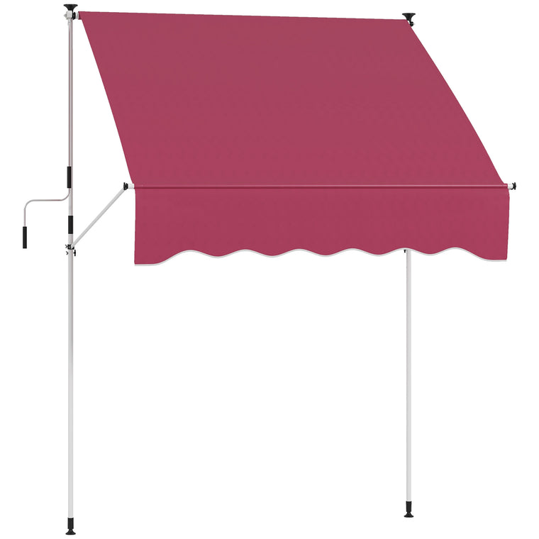 6.6' x 5' Wine Red Retractable Patio Awning with UV Protection