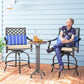 Outdoor Bar Stools Set of 2, Bar Height Swivel Patio Chairs with Cushion, Pillow Footrest for Poolside, Backyard