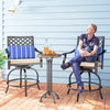 Swivel Bar Stools with Cushion and Footrest, Set of 2