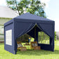 10'x10' Outdoor Pop Up Party Tent Wedding Gazebo Canopy with Carrying Bag (Blue)