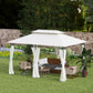 10' x 13' Double Roof Patio Gazebo, Outdoor Gazebo with Curtains, for Garden, Lawn, Backyard and Deck, Cream White