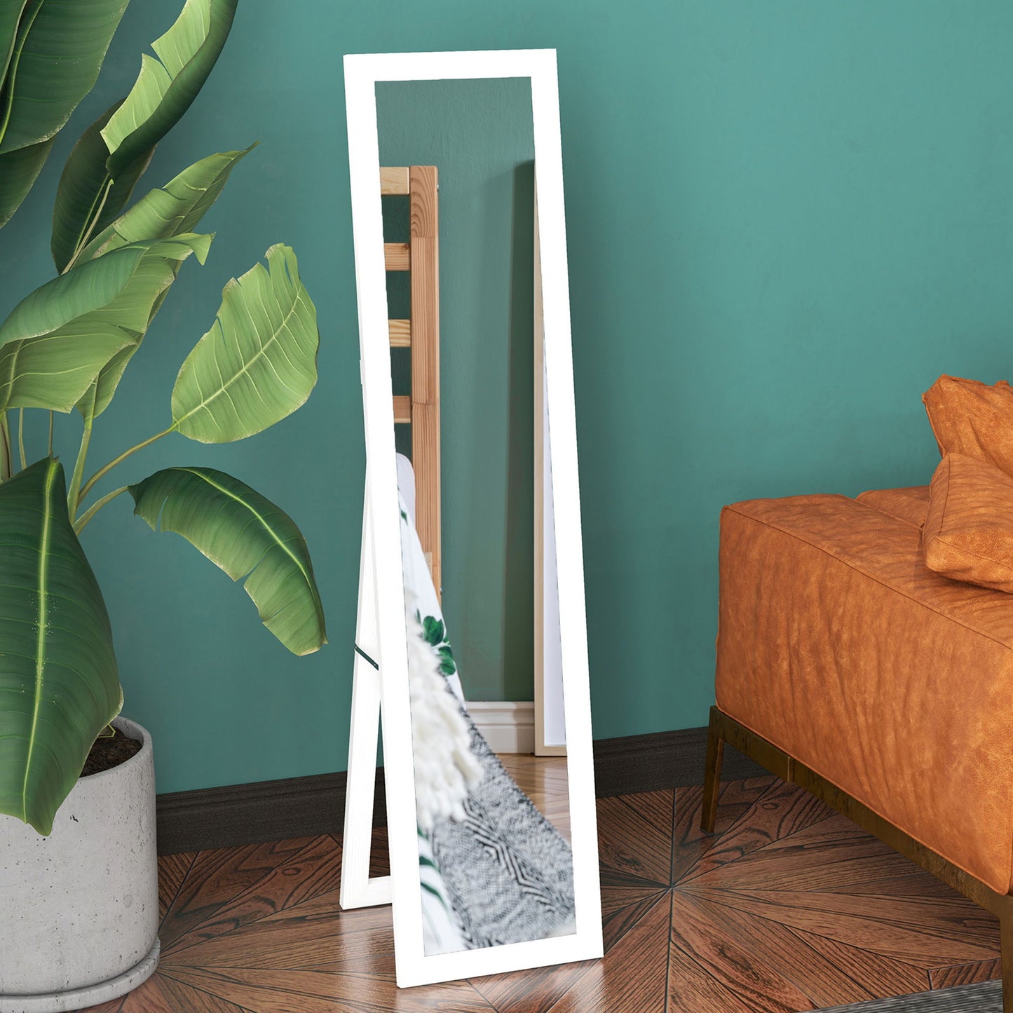 15" x 62" Full Length Mirror for Bedroom, Free Standing Dressing Mirror, Wall Mirror for Living Room, White