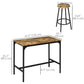 5-Piece Bar Table Set for 4, Industrial Counter Height Bar Table and Chairs for Kitchen, Dining Room, Rustic Brown