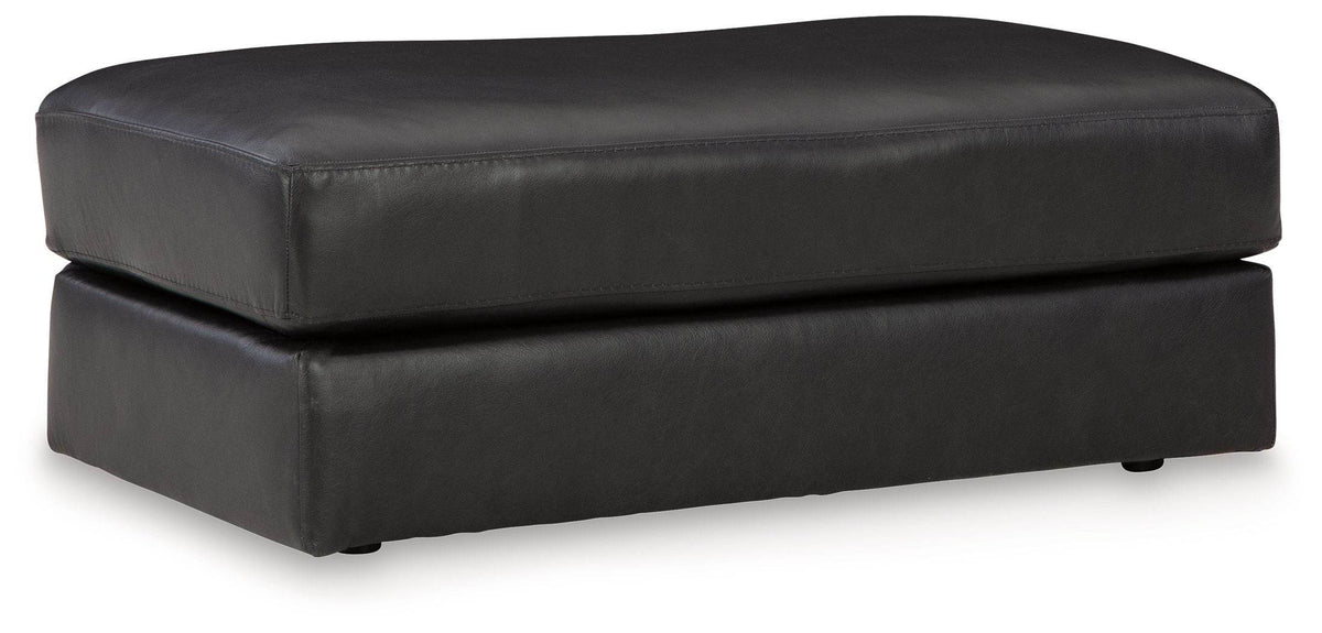 Amiata - Ottoman - Leather Match - Onyx
