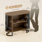 Sideboard Buffet Cabinet with Curved Tambour Doors - Brown and Black
