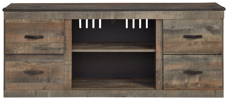 Trinell - TV Stand w/Fireplace Option - 60" x 14.8" x 24.33" - Brown Dark