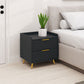 Nightstand with 2 Drawers & Metal Legs - Black
