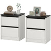 Nightstands Set of 2 with 2 Drawers - White
