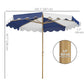 9FT Patio Umbrella with 8 Ribs, Crank & Tilt, UPF 50+ for Garden, Deck, Poolside, Mixed Colour