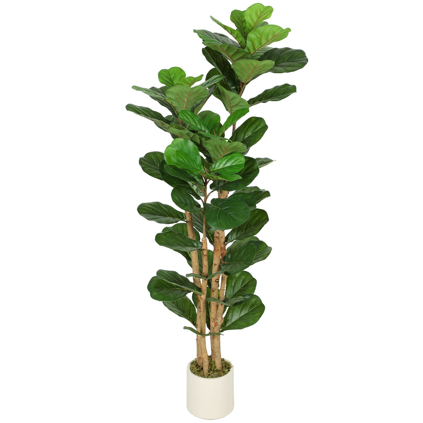 5FT Artificial Fiddle Leaf Fig Tree, Fake Potted Tree with Solid Wood Trunks for Indoor Decor, Green