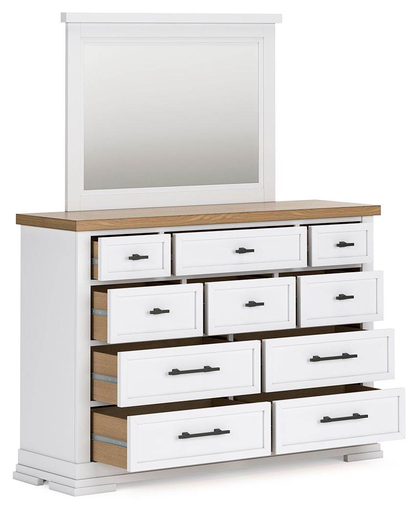 Ashbryn - White / Natural - Dresser And Mirror - Forward Furniture
