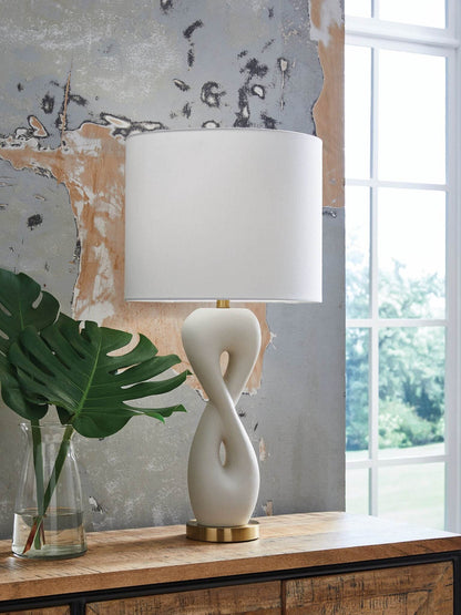 Judrich - White / Gold Finish - Poly Table Lamp - Forward Furniture
