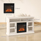 48" Fireplace TV Stand for TVs Up to 55 Inches, Media Entertainment Center with 3D Flame, Adjustable Shelves, White
