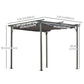 10' x 10' Outdoor Retractable Pergola Canopy, Metal Patio Shade Shelter for Backyard, Porch Party, Garden, Grill Gazebo, Grey