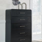 Rowanbeck - Black - Five Drawer Chest