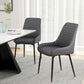 Upholstered Kitchen Chairs, Modern Dining Chairs Set of 2 with Diamond Tufting and Steel Legs for Dining Room, Grey
