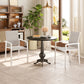 Set of 2 Outdoor Garden Chairs, Stackable Patio Dining Chairs with Breathable Fabric, Armrests and Backrest, Light Grey