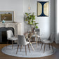 Upholstered Dining Chairs Set of 4, Velvet Accent Chair with Back and Wood-grain Steel Leg for Kitchen, Grey