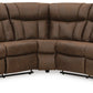 Trail Boys - Walnut - 2-Piece Reclining Sectional With Raf Reclining Loveseat - Faux Leather