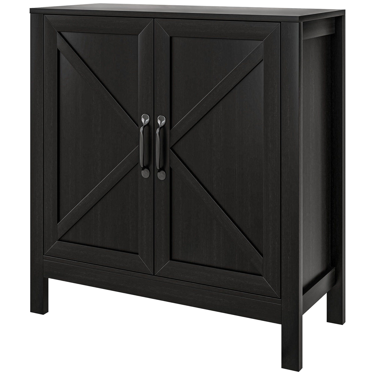 Sideboard Buffet with Barn Door and Shelves - Black Oak