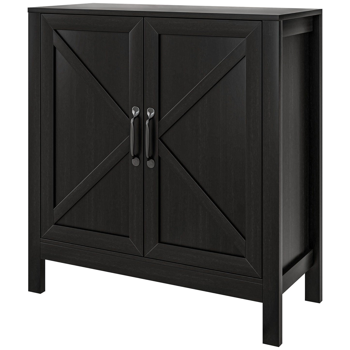 Sideboard Buffet with Barn Door and Shelves - Black Oak
