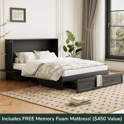 Olivia Queen Murphy Cabinet Bed With Mattress