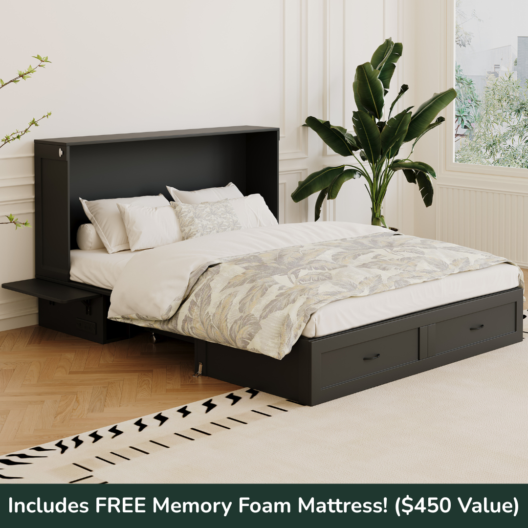 Olivia Queen Murphy Cabinet Bed With Mattress