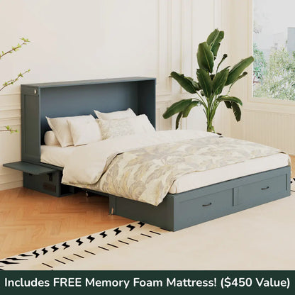 Olivia Queen Murphy Cabinet Bed With Mattress