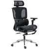 Ergonomic Mesh Office Chair with Headrest and Footrest - Black