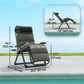2pcs Reclining Zero Gravity Chair with Adjustable Backrest, Folding Garden Sun Lounger with Removable Cushion, Grey
