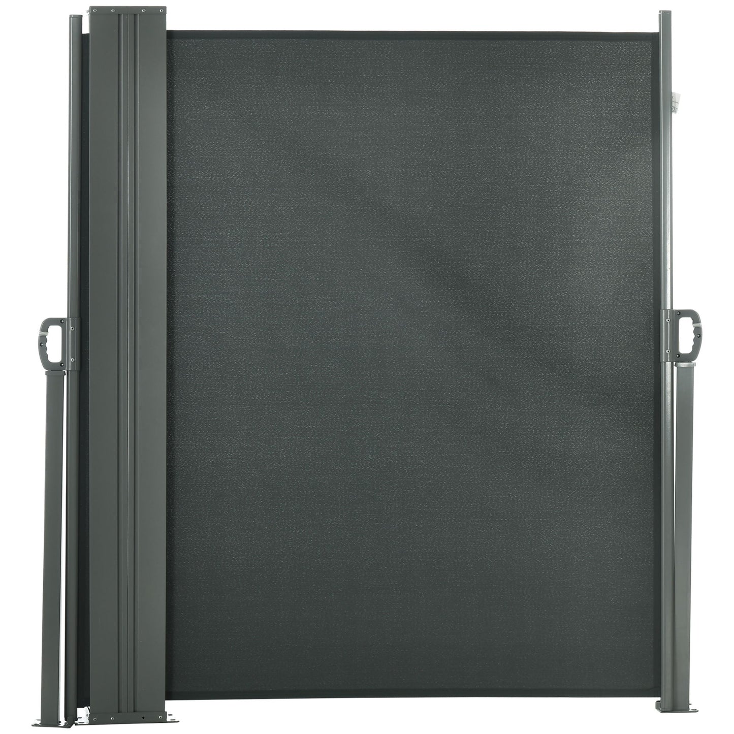 236" x 71" Outdoor Privacy Wall, Double Retractable Side Awning, Patio Screen for Garden, Balcony, Grey