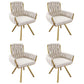Set of 4 Velvet Tufted Dining Chairs with Ergonomic Support, Industrial-Chic Swivel Chairs with Metal Legs, 25'' L x 25'' W x 34'' H, Beige+Gold