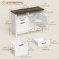 Lateral Filing Cabinet with Open Shelves - White