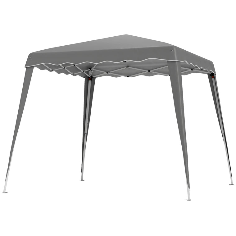 8' x 8' Grey Foldable Pop-Up Canopy Tent with Carrying Bag