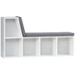 Multi-Purpose Bookshelf with 5 Cubes, 5-Cubby Bookcase with Cushioned Reading Nook and Storage Shelves, Grey