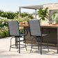 Outdoor Bar Stools Set of 2, 360° Swivel Bar Height Chairs, 26.8" x 29.5" x 48.4", Grey