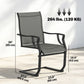 C Spring Motion Patio Chairs Set of 2 with Curved High Backrest, Armrest, All Weather Breathable Fabric, Metal Frame