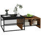 Coffee Table Set of 2, Industrial Nesting Tables, Square Coffee Table and Narrow Sofa Side Table for Living Room