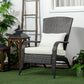 Patio Wicker Adirondack Chair, Outdoor Rattan Muskoka Chair with Cushions for Patio, Garden, Backyard, Cream
