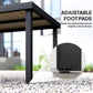 Patio Dining Table for 8, Rectangular Aluminum Outdoor Table for Garden Lawn Backyard, Natural