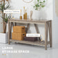 Farmhouse Entryway Table, Rustic Console Table with Storage Shelf for Living Room and Hallway, Distressed Grey