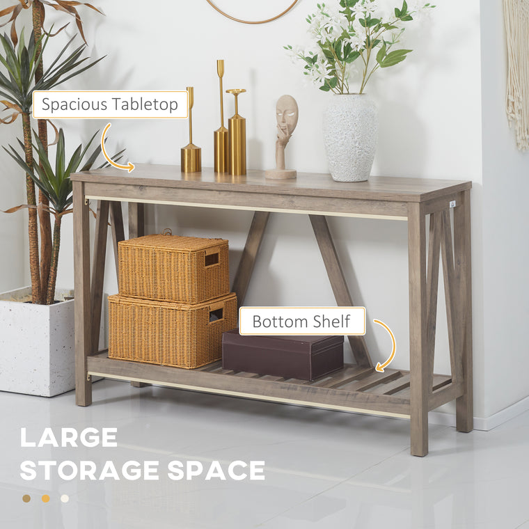 Farmhouse Console Table with Storage Shelf